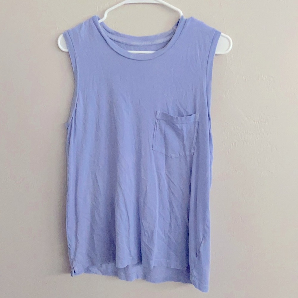 J Crew baby blue muscle tank with pocket